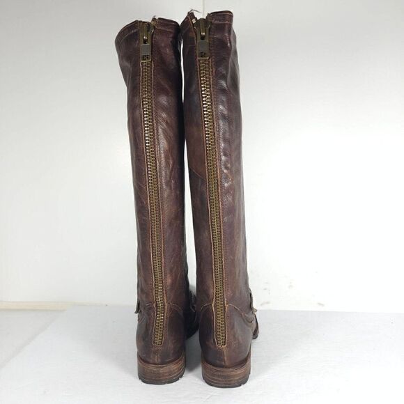 FREEBIRD BY STEVEN WOMEN'S HAVN US6 BROWN LEATHER DISTRESSED TALL RIDING BOOTS - Picture 10 of 13